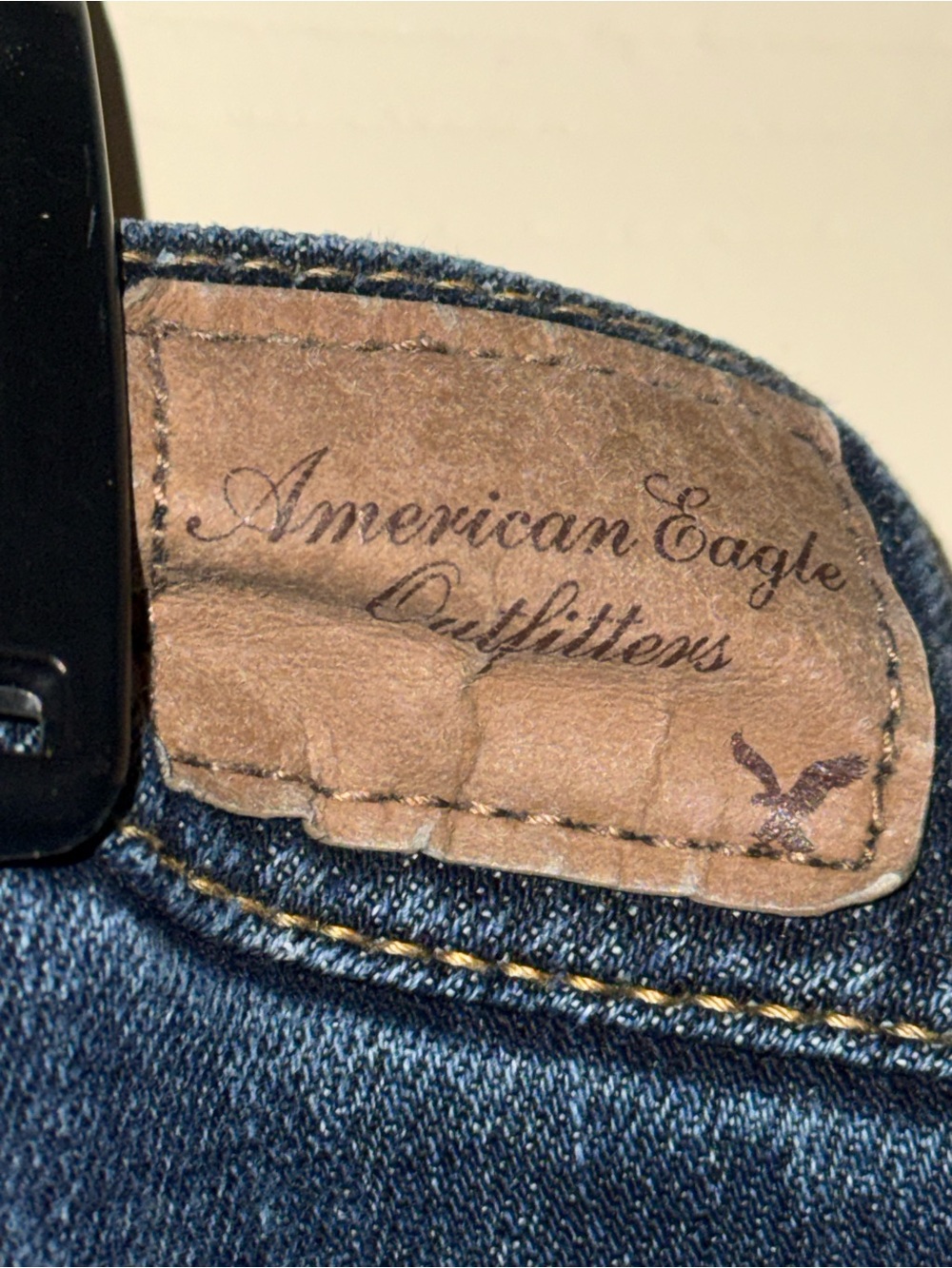 Women's American Eagle Skinny Kick Stitch Logo Denim Jeans Size 6